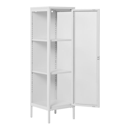 Steel display cabinet in white, 40 x 35 x 140 cm | Brisbane