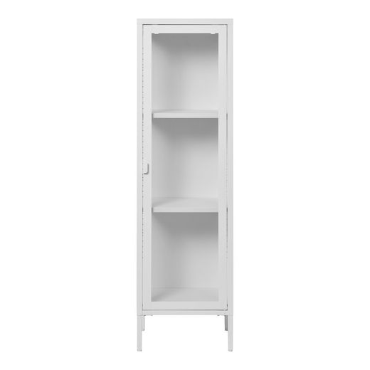 Steel display cabinet in white, 40 x 35 x 140 cm | Brisbane
