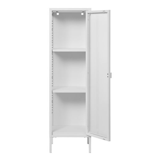 Steel display cabinet in white, 40 x 35 x 140 cm | Brisbane
