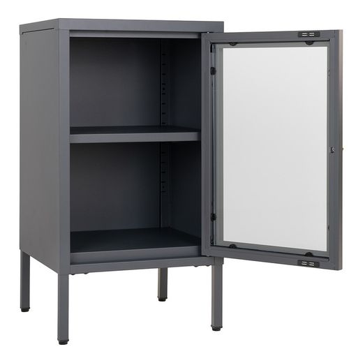 Steel display cabinet in grey, 38 x 35 x 70 cm | Dalby