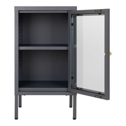 Steel display cabinet in grey, 38 x 35 x 70 cm | Dalby