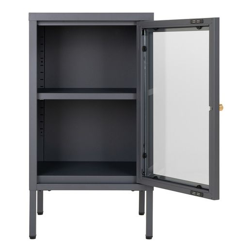 Steel display cabinet in grey, 38 x 35 x 70 cm | Dalby