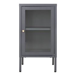 Steel display cabinet in grey, 38 x 35 x 70 cm | Dalby
