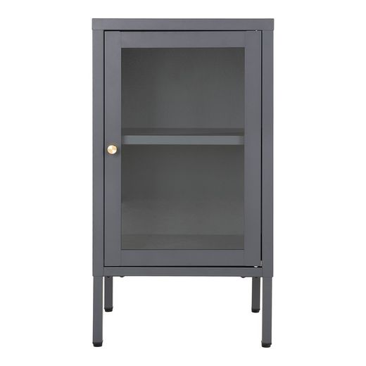 Steel display cabinet in grey, 38 x 35 x 70 cm | Dalby