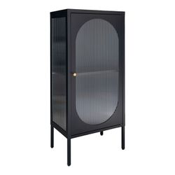 Steel display cabinet in black, 50 x 35 x 110 cm | Adelaide