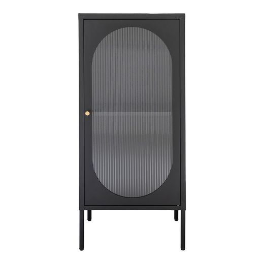 Steel display cabinet in black, 50 x 35 x 110 cm | Adelaide
