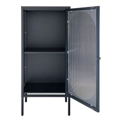 Steel display cabinet in black, 50 x 35 x 110 cm | Adelaide
