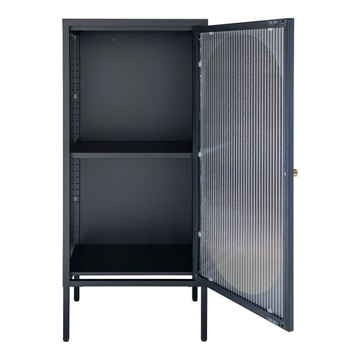 Steel display cabinet in black, 50 x 35 x 110 cm | Adelaide