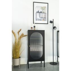 Steel display cabinet in black, 50 x 35 x 110 cm | Adelaide