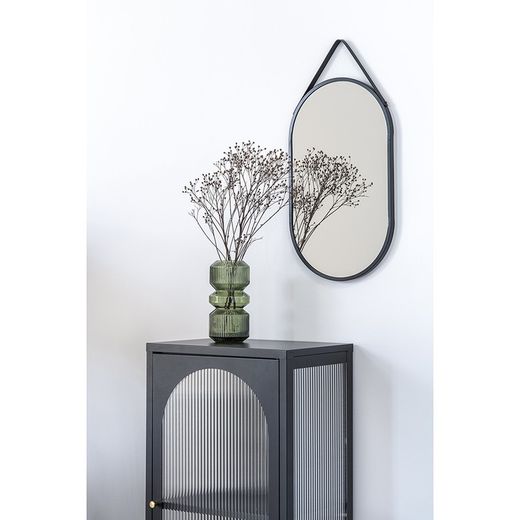 Steel display cabinet in black, 50 x 35 x 110 cm | Adelaide