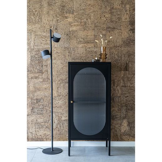Steel display cabinet in black, 50 x 35 x 110 cm | Adelaide