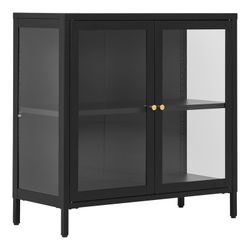 Steel display cabinet in black, 80 x 35 x 80 cm | Dalby
