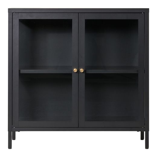 Steel display cabinet in black, 80 x 35 x 80 cm | Dalby