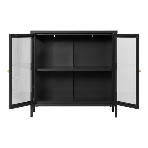 Steel display cabinet in black, 80 x 35 x 80 cm | Dalby