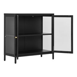 Steel display cabinet in black, 80 x 35 x 80 cm | Dalby