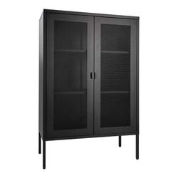 Steel display cabinet in black, 80 x 40 x 120 cm | Melbourne