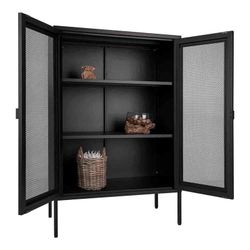 Steel display cabinet in black, 80 x 40 x 120 cm | Melbourne