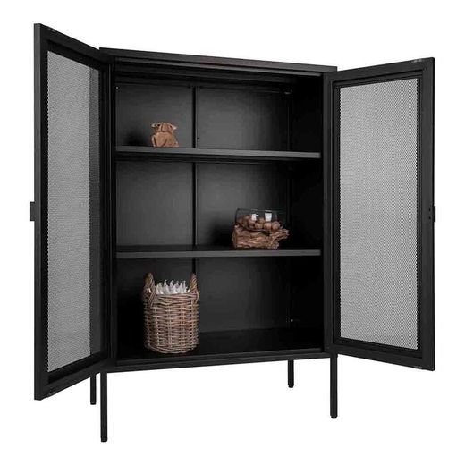 Steel display cabinet in black, 80 x 40 x 120 cm | Melbourne