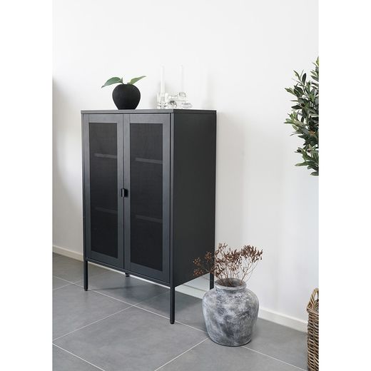 Steel display cabinet in black, 80 x 40 x 120 cm | Melbourne
