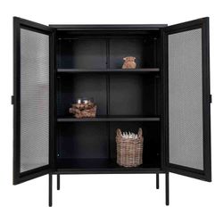Steel display cabinet in black, 80 x 40 x 120 cm | Melbourne