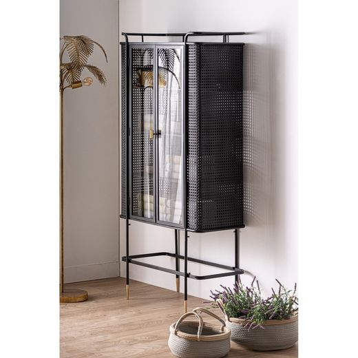 Järnvitrin i svart, 80 x 40 x 165 cm | Fussen