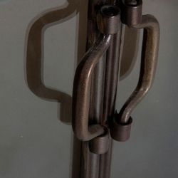 Vetrina in vetro dorato e ferro, 80 x 35 x 120 cm | Spesa