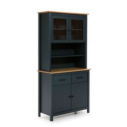 Conjunto de salón compuesto por aparador de 190 cm y vitrina en color azul | Miranda