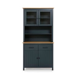 Conjunto de salón compuesto por aparador de 190 cm y vitrina en color azul | Miranda
