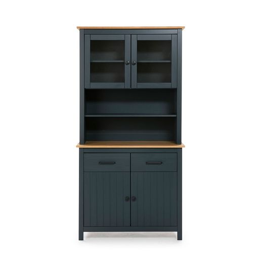 Conjunto de salón compuesto por aparador de 190 cm y vitrina en color azul | Miranda
