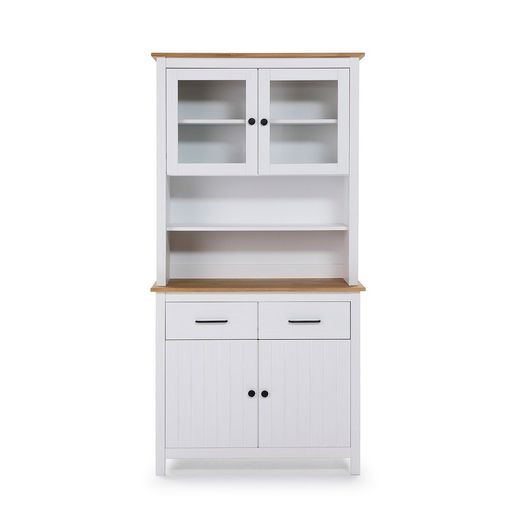 Living room set consisting of a 190 cm sideboard and a white display cabinet | Miranda