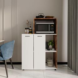 Vit och naturlig trämonter, 90 x 41 x 123 cm | Delphi