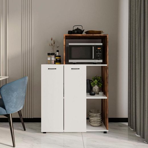 Vit och naturlig trämonter, 90 x 41 x 123 cm | Delphi