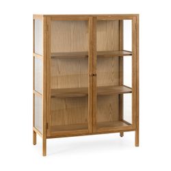 Wooden display case in oak color, 90 x 40 x 126 cm | ceci