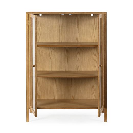 Wooden display case in oak color, 90 x 40 x 126 cm | ceci