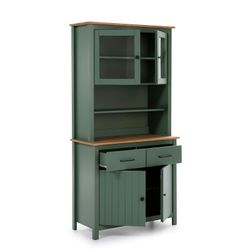 Conjunto de salón compuesto por aparador de 190 cm y vitrina en color verde | Miranda