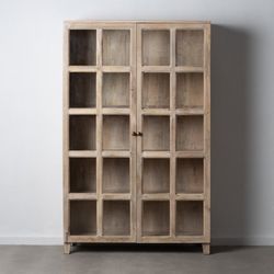 Monter i trä och glas, 120 x 40 x 194 cm