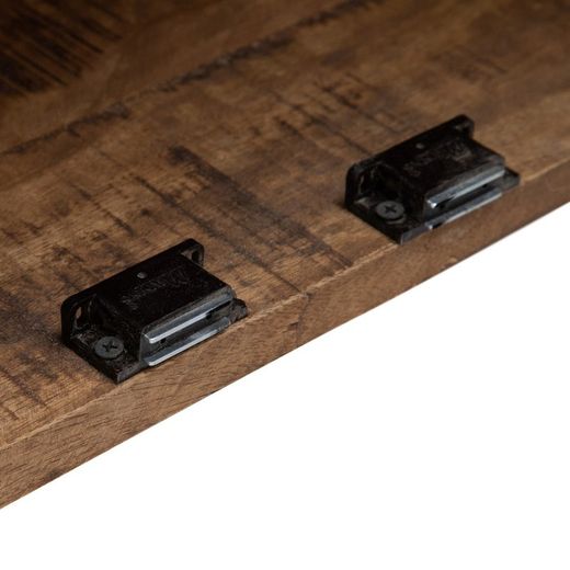 Natural wood and glass display case, 120 x 40 x 194 cm