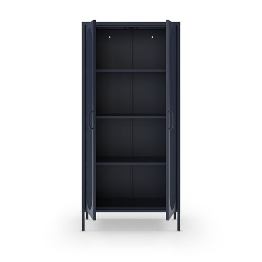 Metal display case in blue, 80 x 40 x 170 cm | Diora