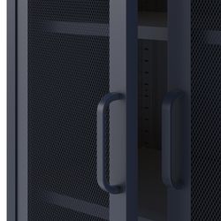 Metal display case in blue, 80 x 40 x 170 cm | Diora