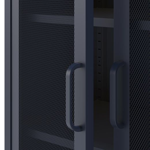 Metal display case in blue, 80 x 40 x 170 cm | Diora