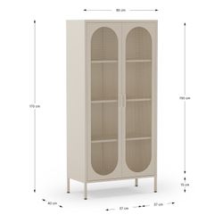 Cream metal display case, 80 x 40 x 170 cm | Diora