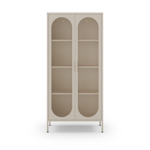 Cream metal display case, 80 x 40 x 170 cm | Diora