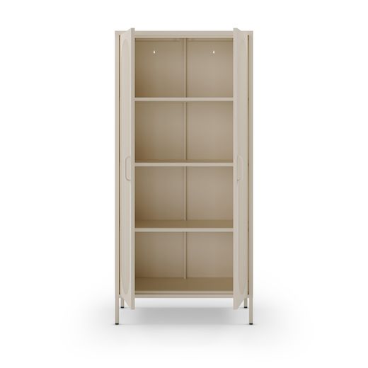 Cream metal display case, 80 x 40 x 170 cm | Diora