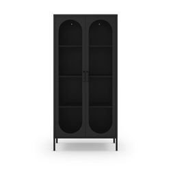 Metal display case in black, 80 x 40 x 170 cm | Diora