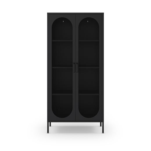 Metal display case in black, 80 x 40 x 170 cm | Diora