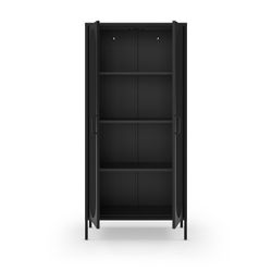 Metal display case in black, 80 x 40 x 170 cm | Diora