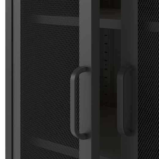 Metal display case in black, 80 x 40 x 170 cm | Diora