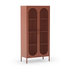 Terracotta metal display case, 80 x 40 x 170 cm | Diora