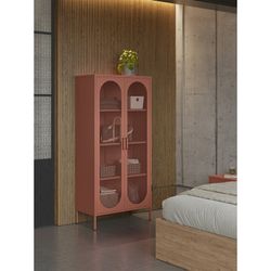 Terracotta metal display case, 80 x 40 x 170 cm | Diora