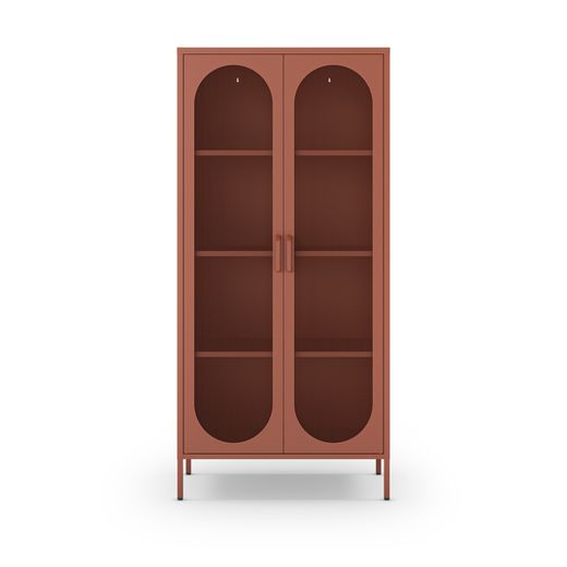 Terracotta metal display case, 80 x 40 x 170 cm | Diora